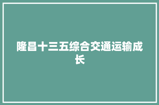 隆昌十三五综合交通运输成长