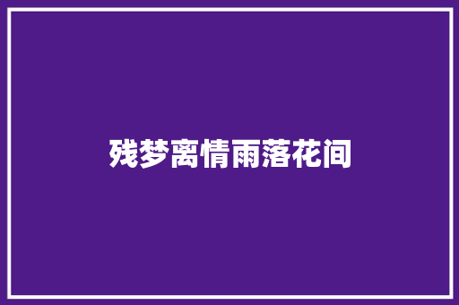 残梦离情雨落花间