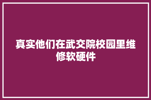 真实他们在武交院校园里维修软硬件