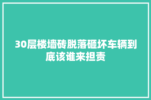 30层楼墙砖脱落砸坏车辆到底该谁来担责