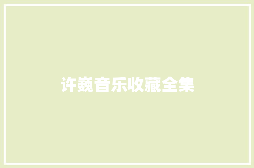许巍音乐收藏全集