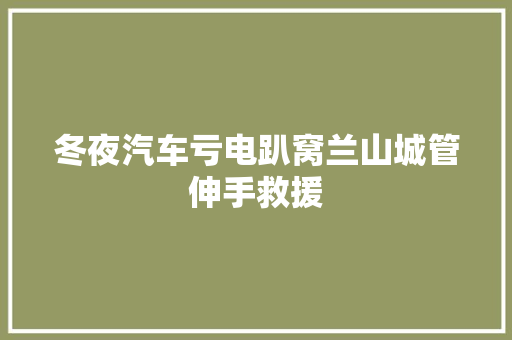 冬夜汽车亏电趴窝兰山城管伸手救援