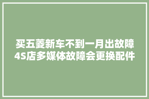 买五菱新车不到一月出故障4S店多媒体故障会更换配件