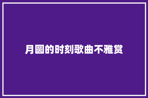 月圆的时刻歌曲不雅赏