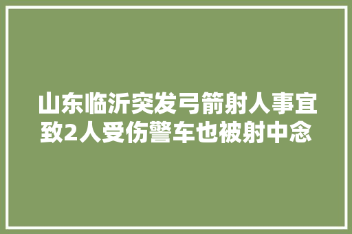 山东临沂突发弓箭射人事宜致2人受伤警车也被射中念头瑰异