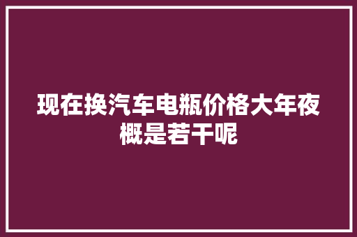 现在换汽车电瓶价格大年夜概是若干呢 汽车知识