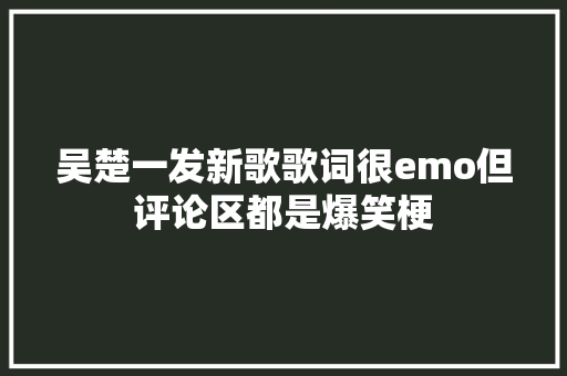 吴楚一发新歌歌词很emo但评论区都是爆笑梗