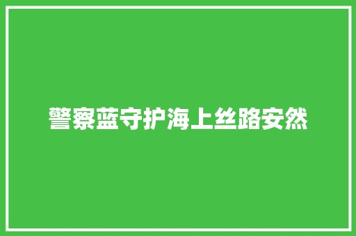 警察蓝守护海上丝路安然