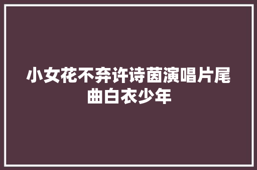 小女花不弃许诗茵演唱片尾曲白衣少年