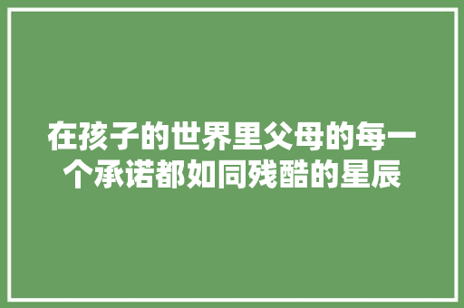 在孩子的世界里父母的每一个承诺都如同残酷的星辰