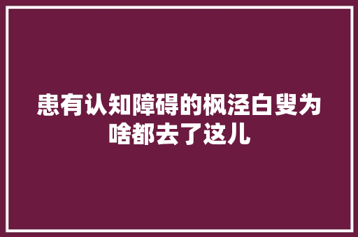 患有认知障碍的枫泾白叟为啥都去了这儿