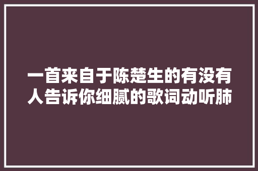 一首来自于陈楚生的有没有人告诉你细腻的歌词动听肺腑