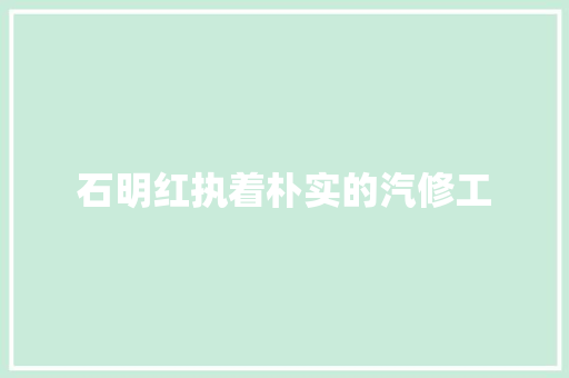 石明红执着朴实的汽修工