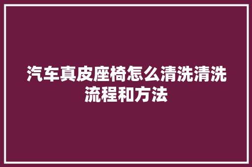 汽车真皮座椅怎么清洗清洗流程和方法