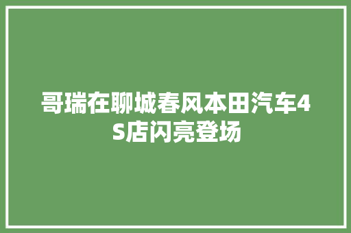 哥瑞在聊城春风本田汽车4S店闪亮登场