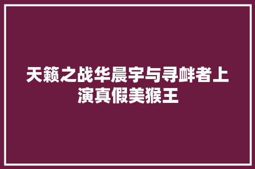 天籁之战华晨宇与寻衅者上演真假美猴王