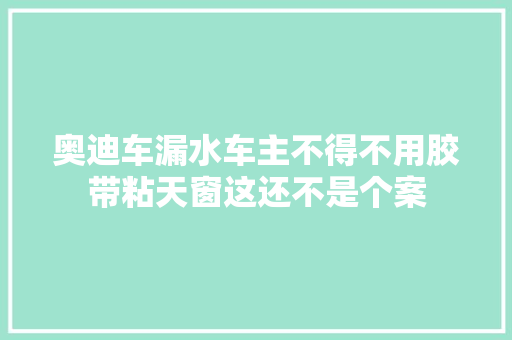 奥迪车漏水车主不得不用胶带粘天窗这还不是个案