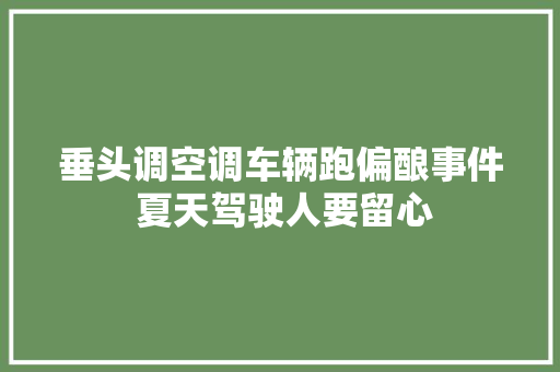 垂头调空调车辆跑偏酿事件 夏天驾驶人要留心