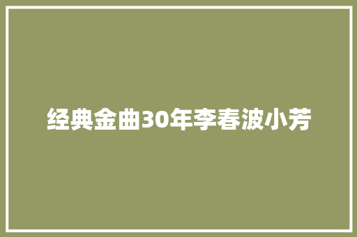 经典金曲30年李春波小芳