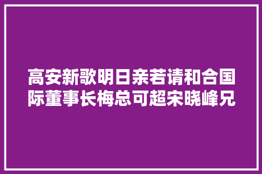 高安新歌明日亲若请和合国际董事长梅总可超宋晓峰兄弟的情