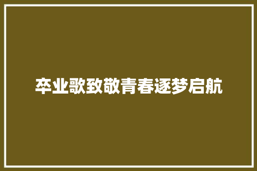 卒业歌致敬青春逐梦启航