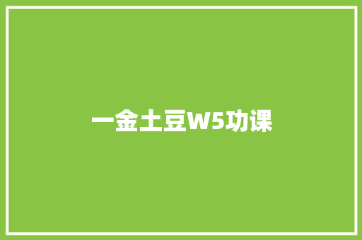 一金土豆W5功课