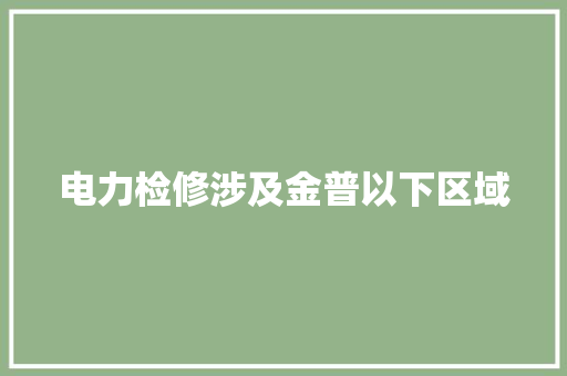 电力检修涉及金普以下区域