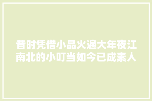昔时凭借小品火遍大年夜江南北的小叮当如今已成素人