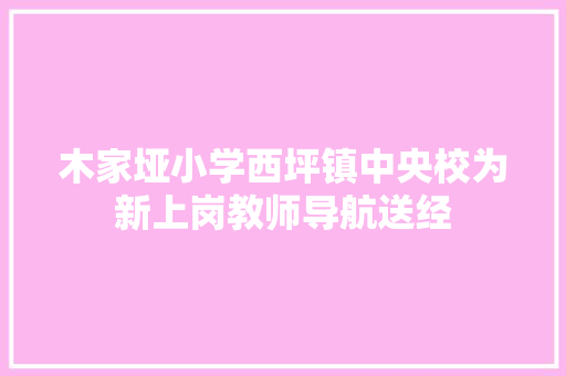 木家垭小学西坪镇中央校为新上岗教师导航送经