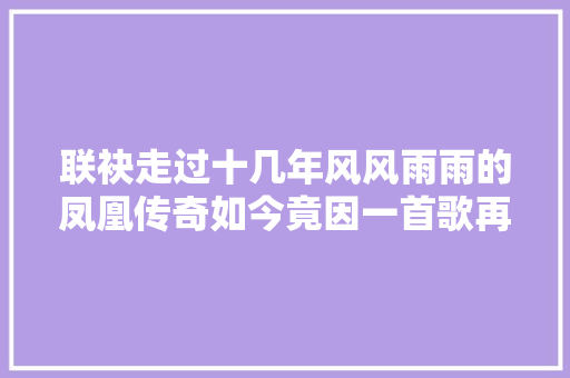 联袂走过十几年风风雨雨的凤凰传奇如今竟因一首歌再次翻红