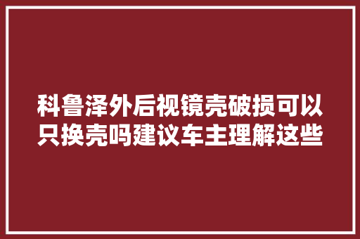 科鲁泽外后视镜壳破损可以只换壳吗建议车主理解这些信息