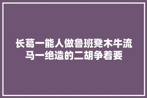 长葛一能人做鲁班凳木牛流马一绝造的二胡争着要