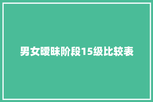 男女暧昧阶段15级比较表