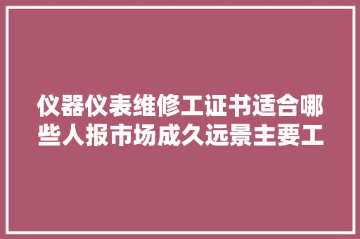 仪器仪表维修工证书适合哪些人报市场成久远景主要工作
