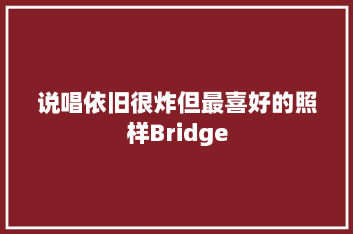 说唱依旧很炸但最喜好的照样Bridge