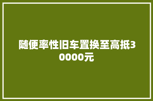 随便率性旧车置换至高抵30000元