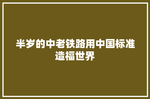 半岁的中老铁路用中国标准造福世界