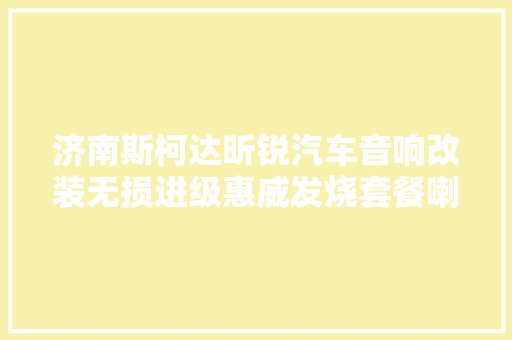 济南斯柯达昕锐汽车音响改装无损进级惠威发烧套餐喇叭案例