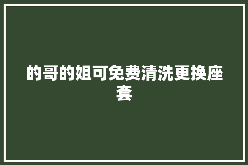 的哥的姐可免费清洗更换座套