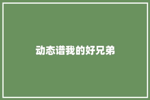 动态谱我的好兄弟 休闲娱乐