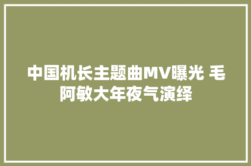 中国机长主题曲MV曝光 毛阿敏大年夜气演绎