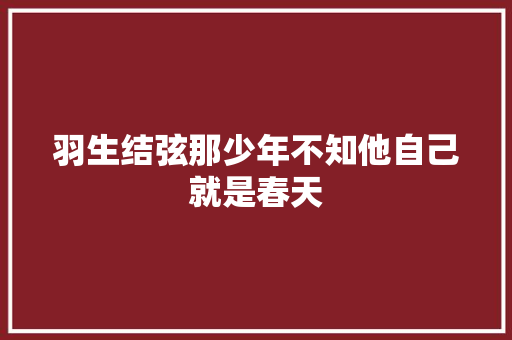 羽生结弦那少年不知他自己就是春天