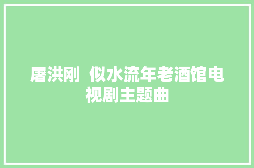 屠洪刚  似水流年老酒馆电视剧主题曲