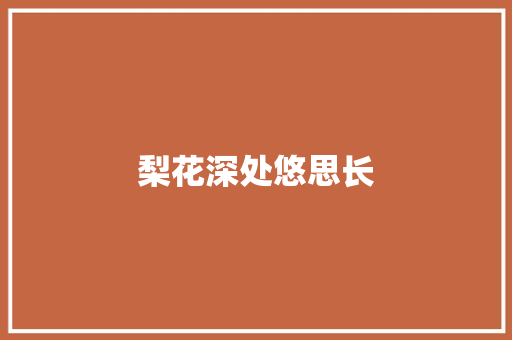 梨花深处悠思长