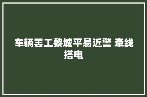 车辆罢工黎城平易近警 牵线搭电