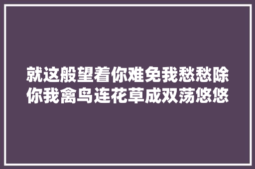 就这般望着你难免我愁愁除你我禽鸟连花草成双荡悠悠