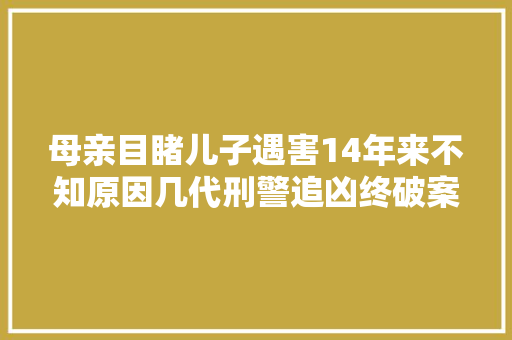 母亲目睹儿子遇害14年来不知原因几代刑警追凶终破案