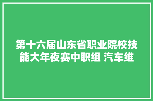第十六届山东省职业院校技能大年夜赛中职组 汽车维修赛项在德州开赛