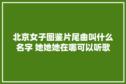 北京女子图鉴片尾曲叫什么名字 她她她在哪可以听歌词介绍