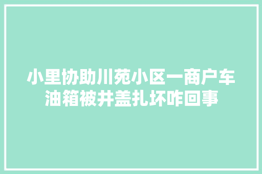小里协助川苑小区一商户车油箱被井盖扎坏咋回事